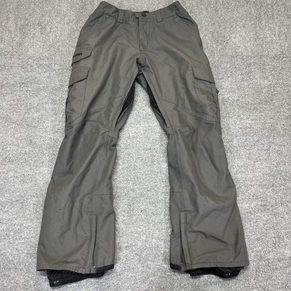 Burton Snow Pants Mens Medium Gray Living Lining Ski Snowboard Cargo Vents